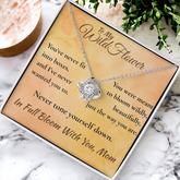 Wildflower Mom To Daughter Love Knot Necklace Gift