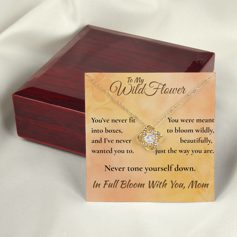 Wildflower Mom To Daughter Love Knot Necklace Gift