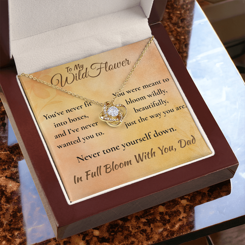 Wildflower Dad To Daughter Love Knot Necklace Gift