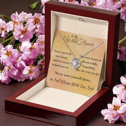 Wildflower Dad To Daughter Love Knot Necklace Gift